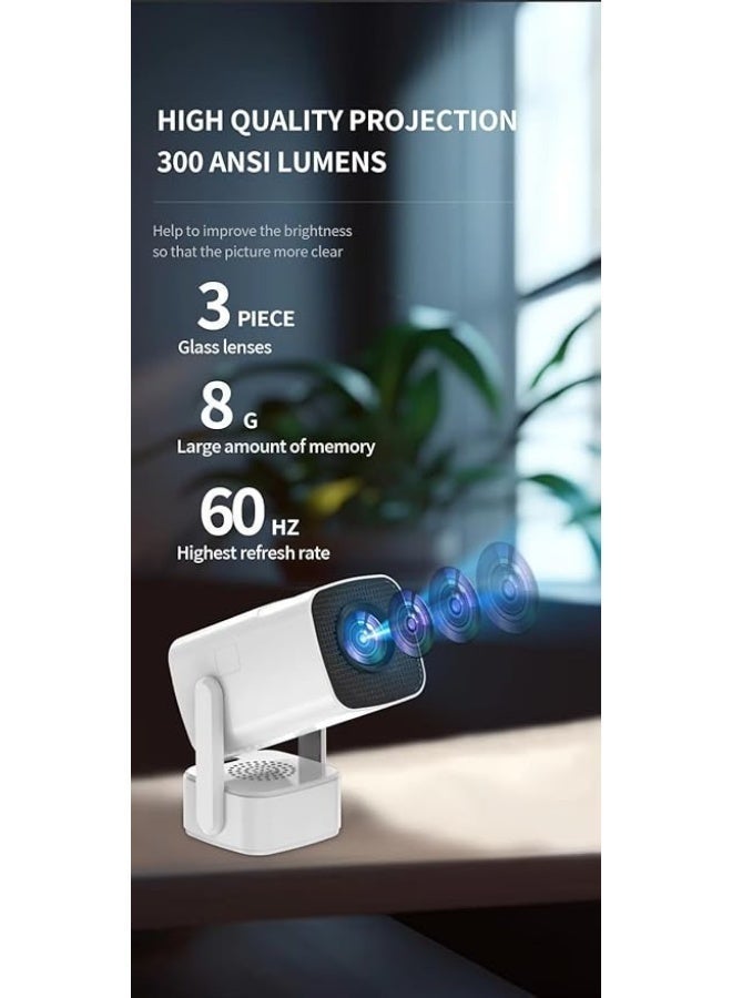 Smartbarry HT13 Smart Projector – Android 11 Mini Projector with 4K Support, Electric Focus, Wi-Fi 6 & Bluetooth 5.0, Portable Home Theater Projector for Movies & Gaming - Image 3